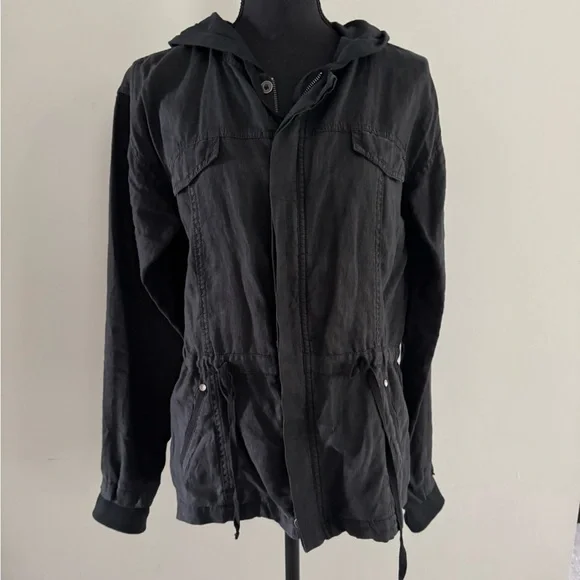Michael Stars Black Utility Jacket Sz m - Picture 5 of 6